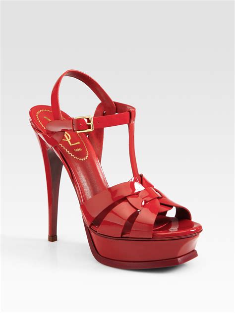 ysl red high heels|YSL platform heel.